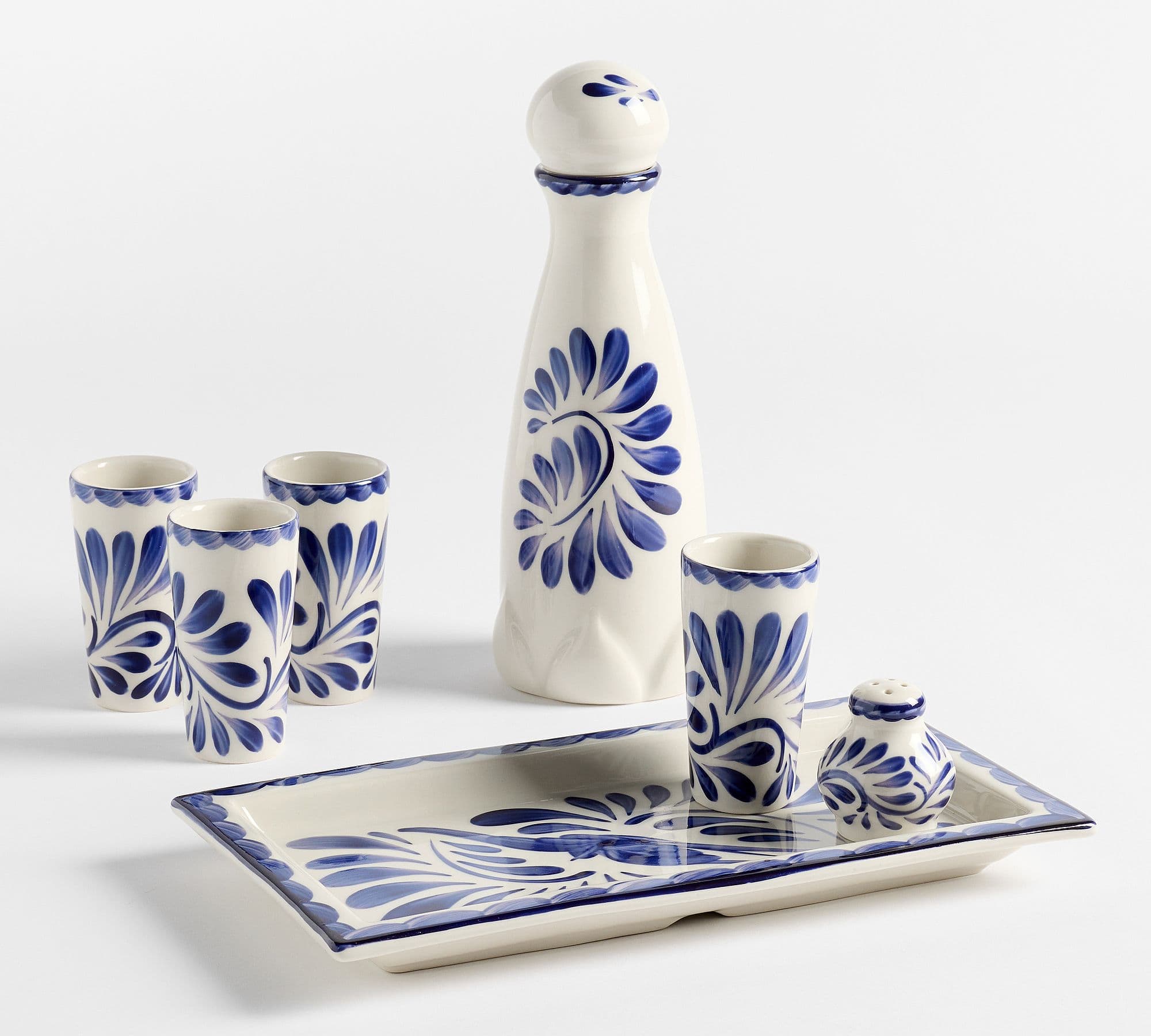 Set de tequila en porcelana